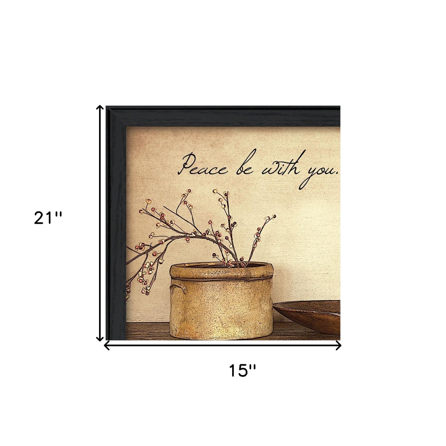 Peace Be with You 3 Black Framed Print Wall Art