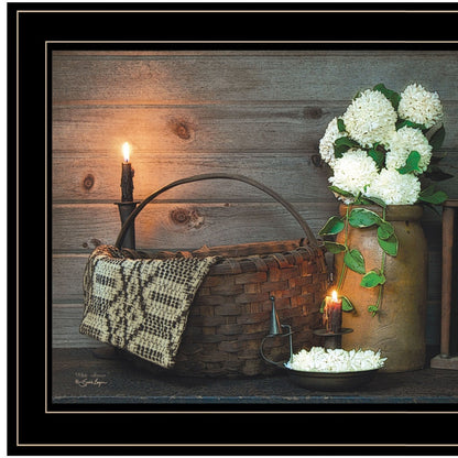 White Flowers 2 Black Framed Print Wall Art