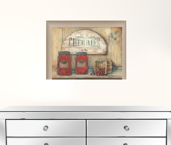 CHERRY JAM 1 Brown Framed Print Wall Art