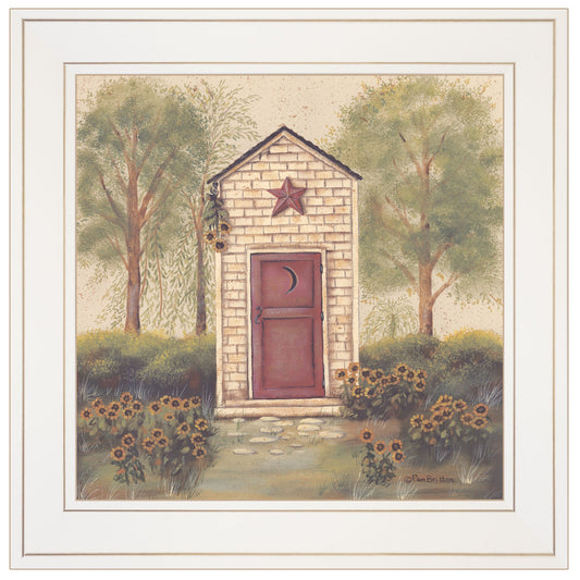 Folk Art Outhouse III 1 White Framed Print Wall Art