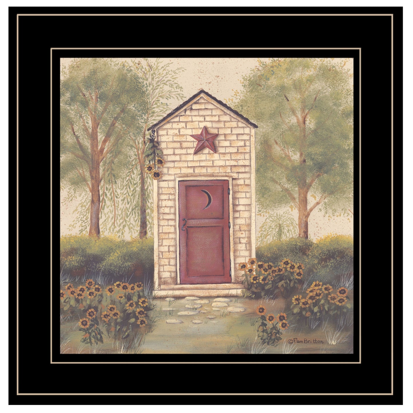 Folk Art Outhouse III 2 Black Framed Print Wall Art