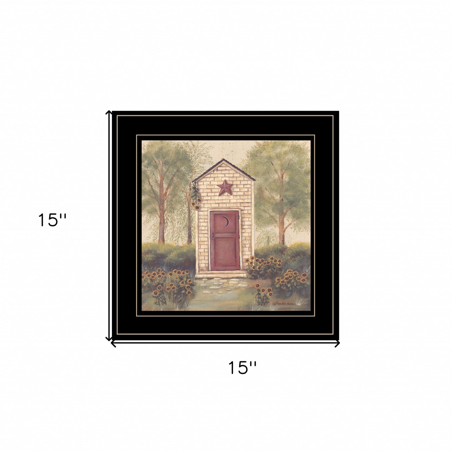 Folk Art Outhouse III 2 Black Framed Print Wall Art