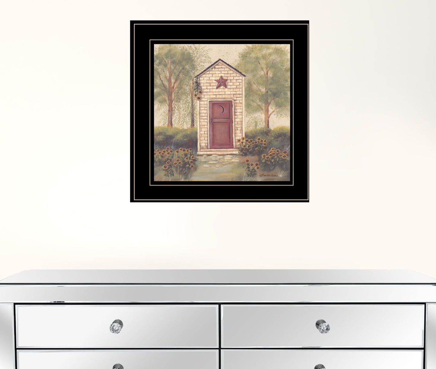 Folk Art Outhouse III 2 Black Framed Print Wall Art