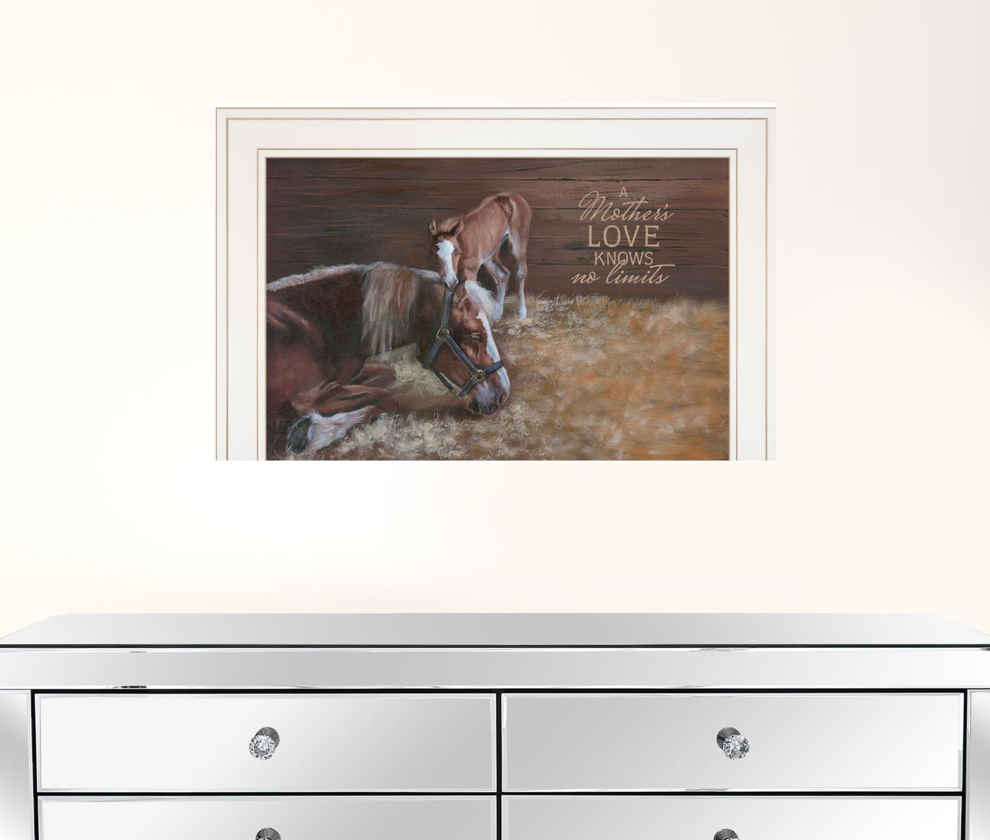 A Mother Love Horses 1 White Framed Print Wall Art