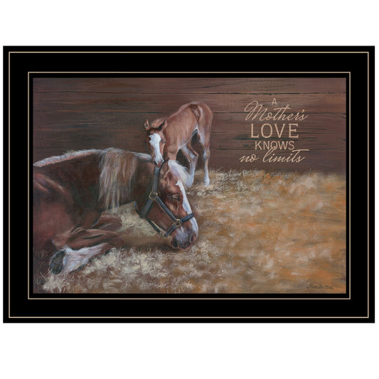 A Mother Love Horses 2 Black Framed Print Wall Art