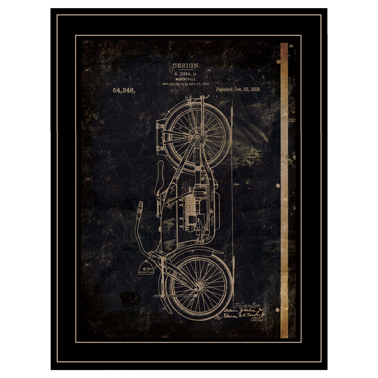 Motor Bike Patent I 2 Black Framed Print Wall Art