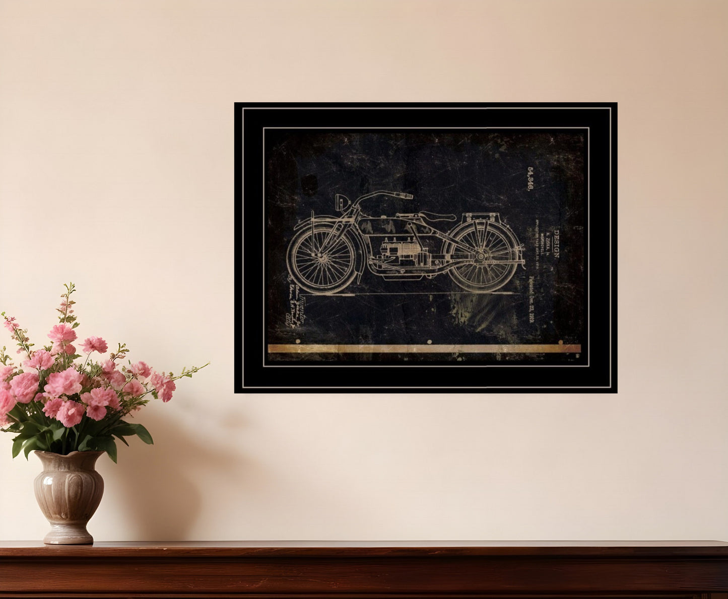 Motor Bike Patent I 2 Black Framed Print Wall Art