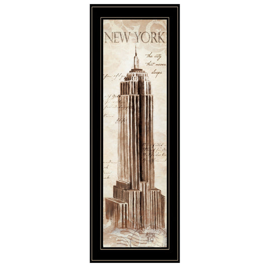 New York Panel 2 Black Framed Print Wall Art