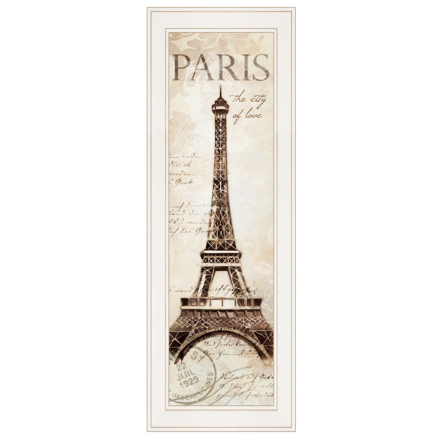 Paris Panel 1 White Framed Print Wall Art