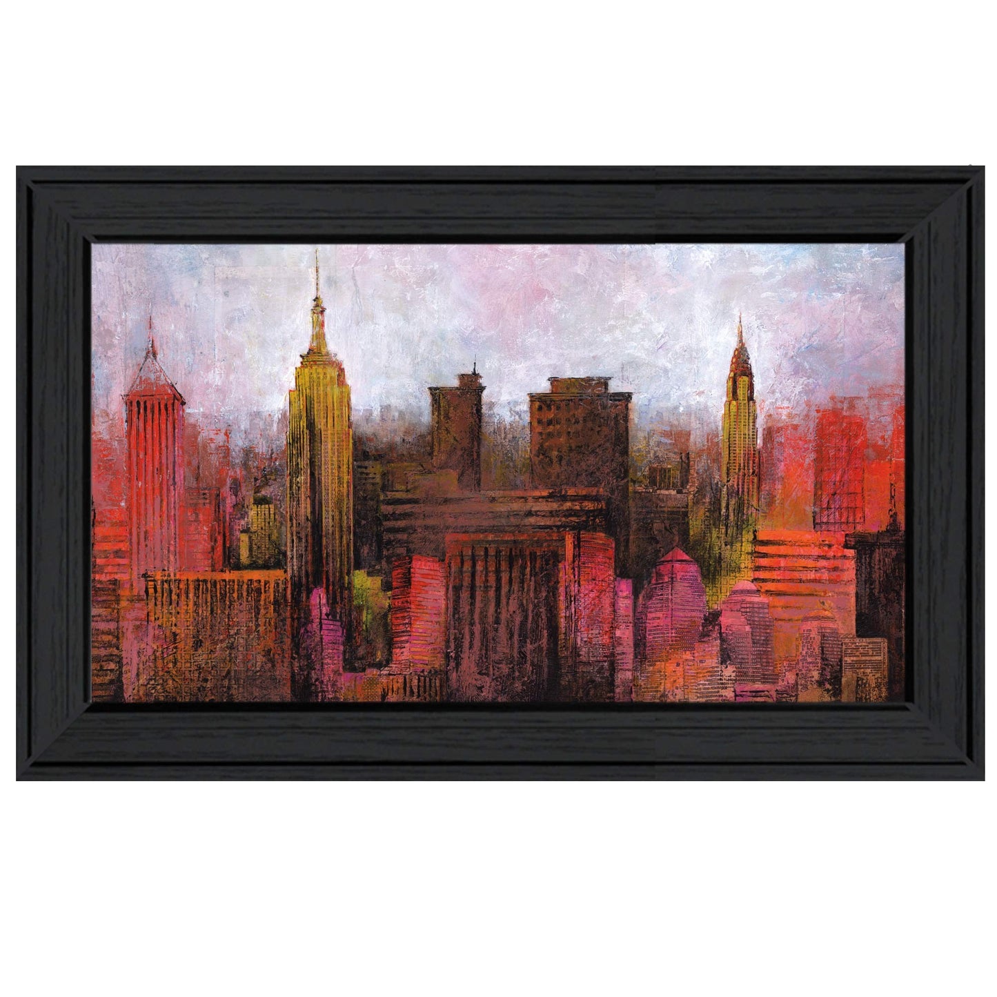 NYC Skyline 2 Black Framed Print Wall Art