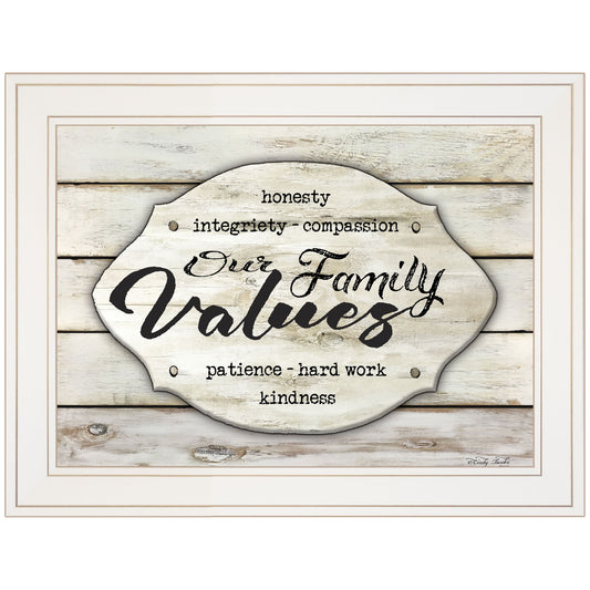 Our Family Values 2 White Framed Print Wall Art