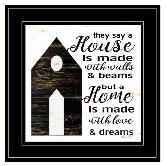 A House Black Framed Print Wall Art