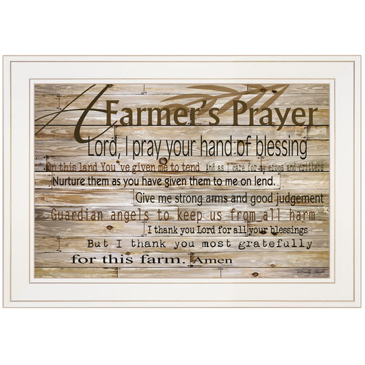 A Farmers Prayer 1 White Framed Print Wall Art