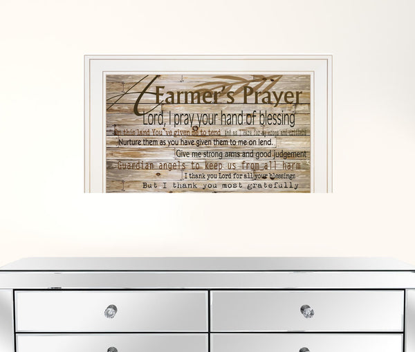 A Farmers Prayer 1 White Framed Print Wall Art