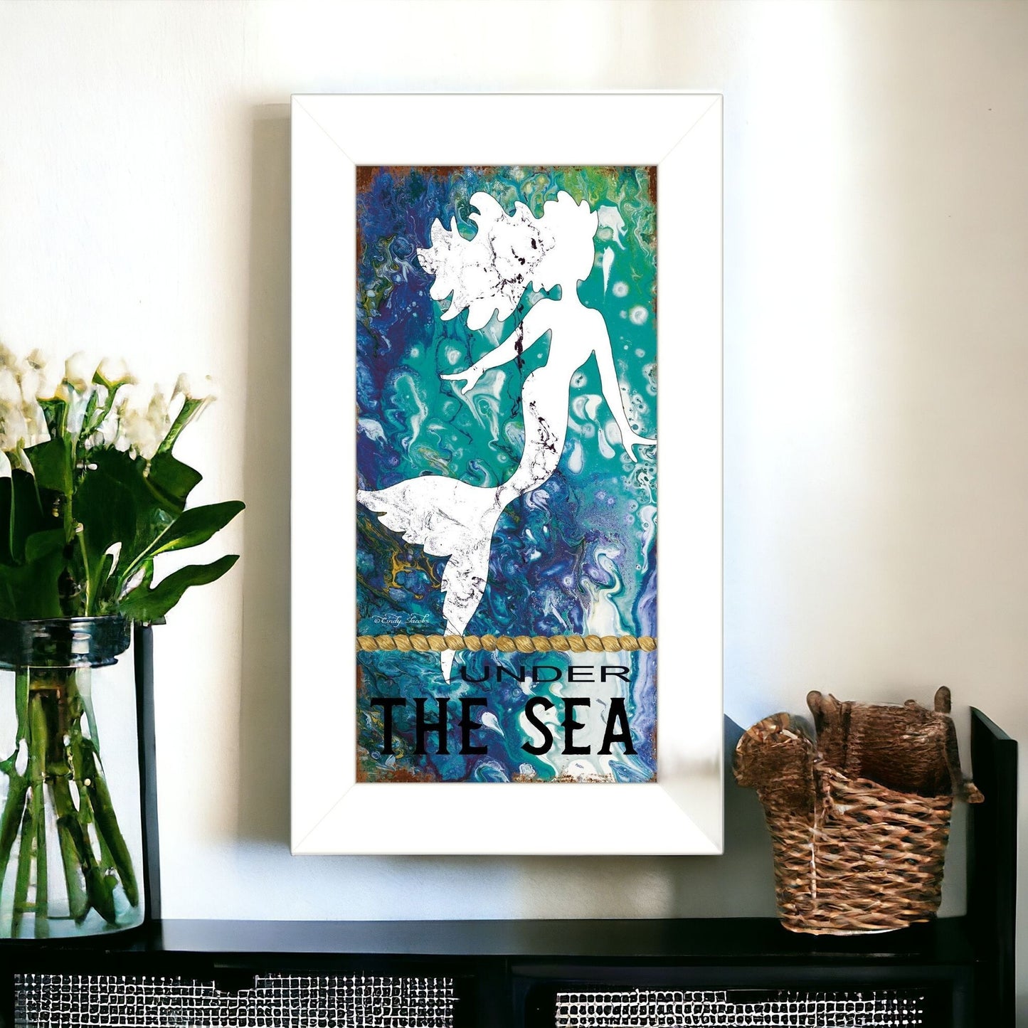 Under the Sea 1 White Framed Print Wall Art