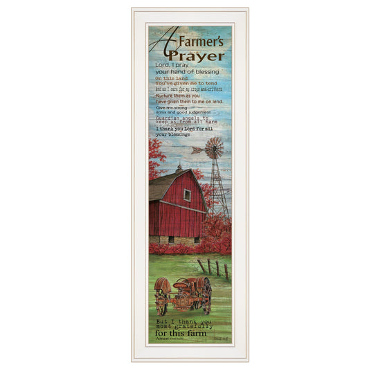 Farmers Prayer 1 White Framed Print Wall Art