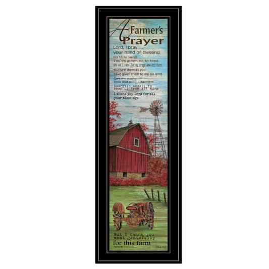 Farmers Prayer 2 Black Framed Print Wall Art