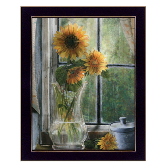 Morning Flower 1 Black Framed Print Wall Art