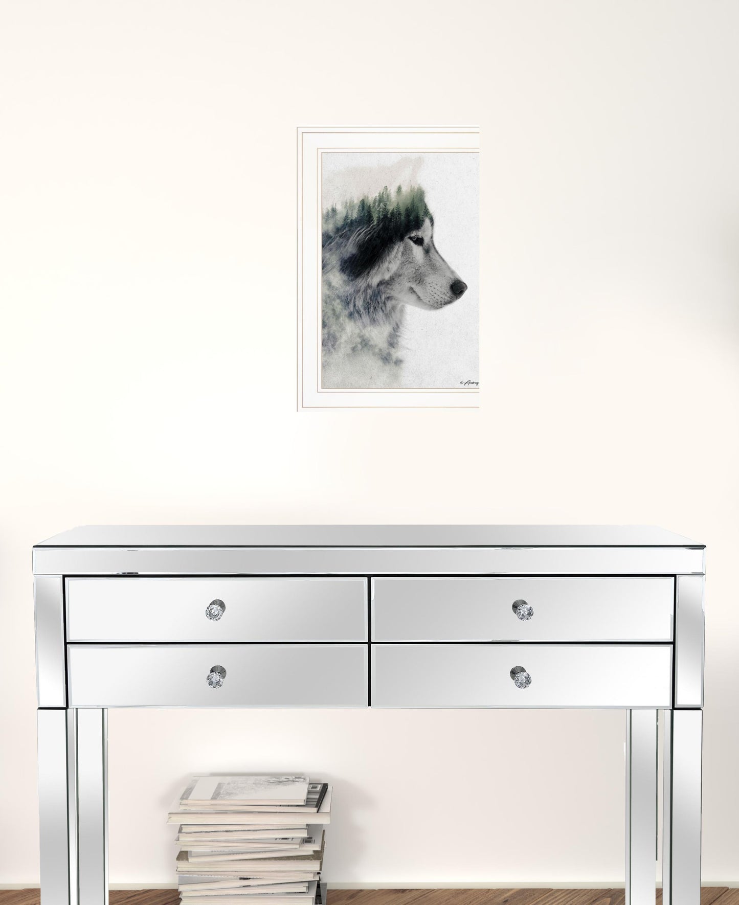 Wolf Stare 1 White Framed Print Wall Art