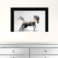 Running White Stallion 2 Black Framed Print Wall Art