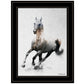 Galloping Stallion 2 Black Framed Print Wall Art