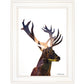 Deer In The Forest 1 White Framed Print Wall Art