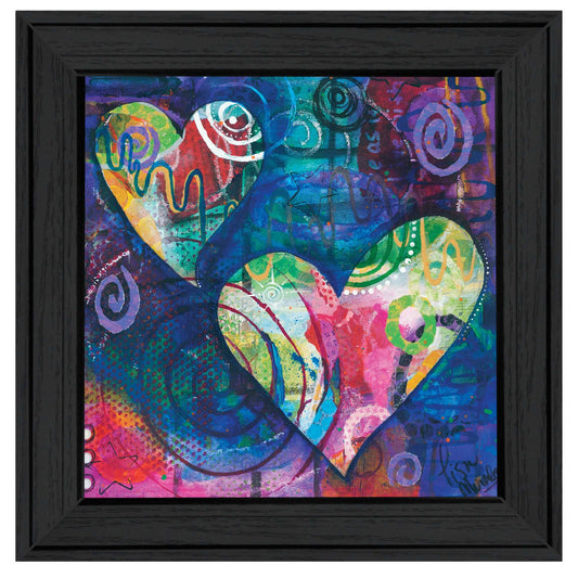 Hearts Black Framed Print Wall Art