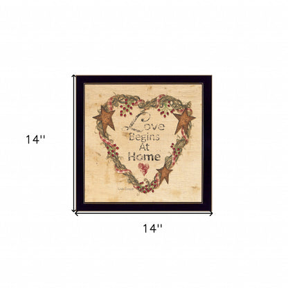 Love Begins At Home 1 Black Framed Print Wall Art