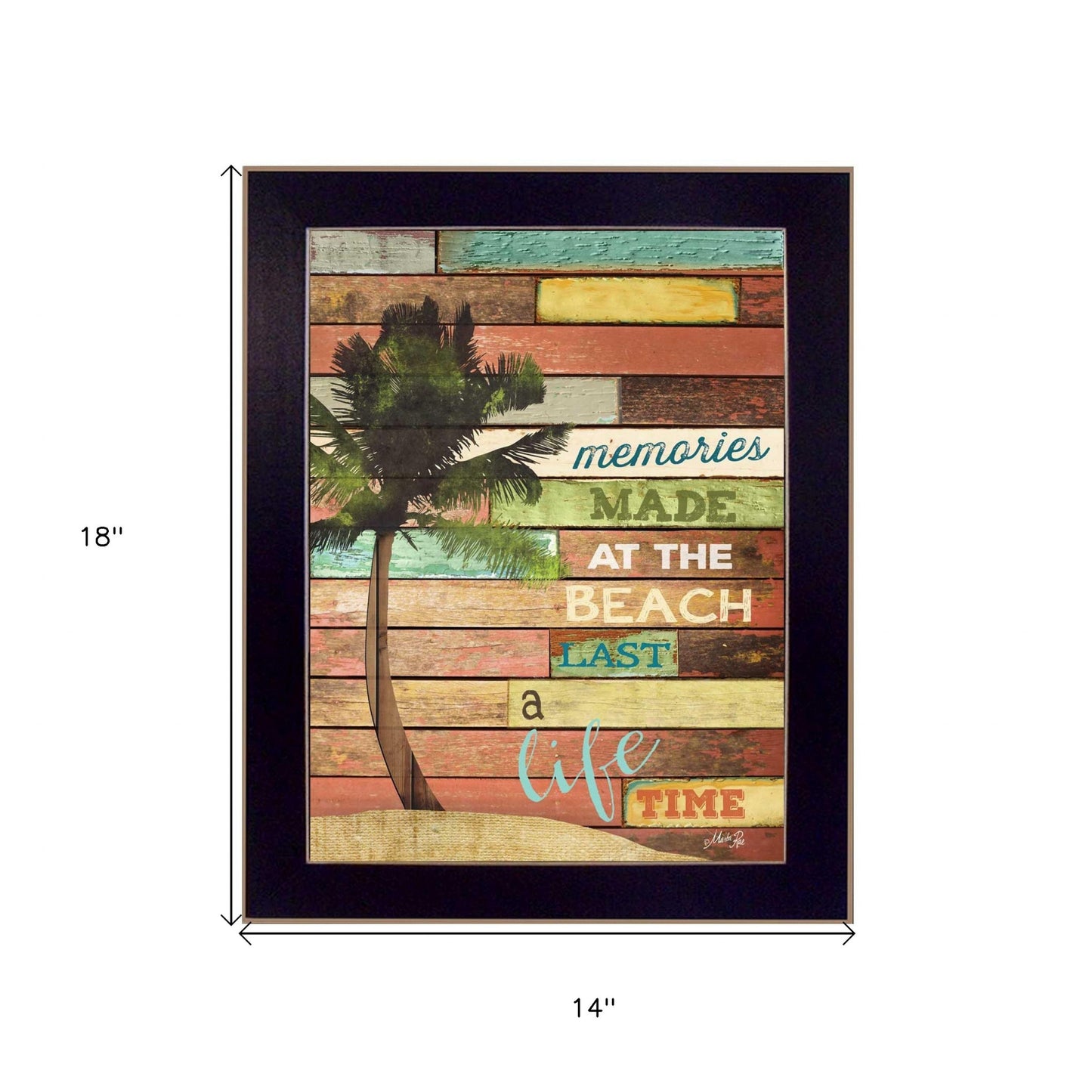 Beach Memories 4 Black Framed Print Wall Art