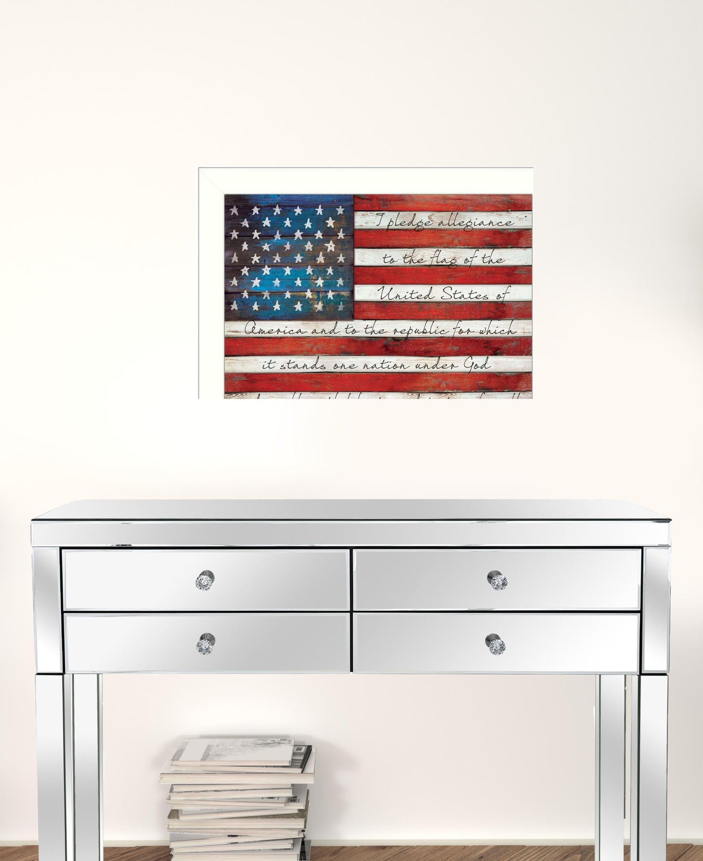 Pledge of Allegiance 4 White Framed Print Wall Art