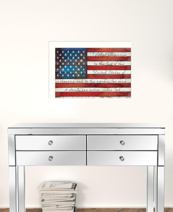 Pledge of Allegiance 4 White Framed Print Wall Art