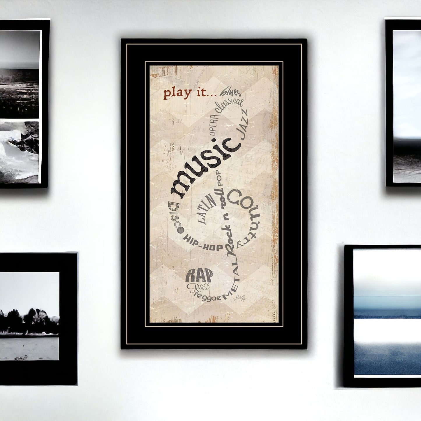 Play It 2 Black Framed Print Wall Art