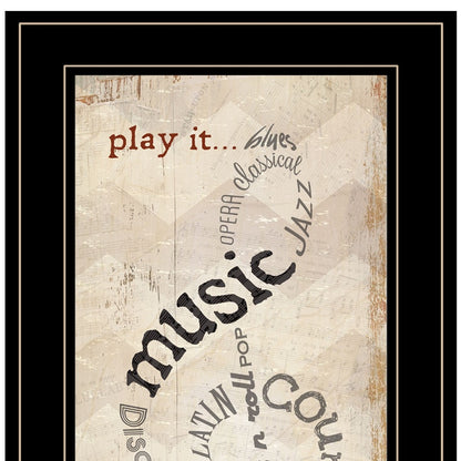 Play It 2 Black Framed Print Wall Art