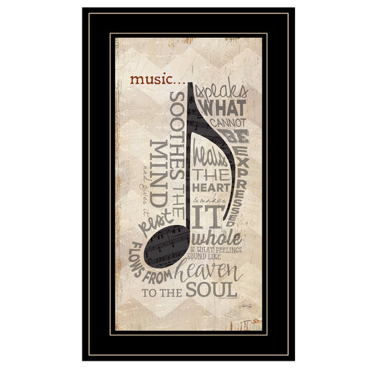 Music 5 Black Framed Print Wall Art