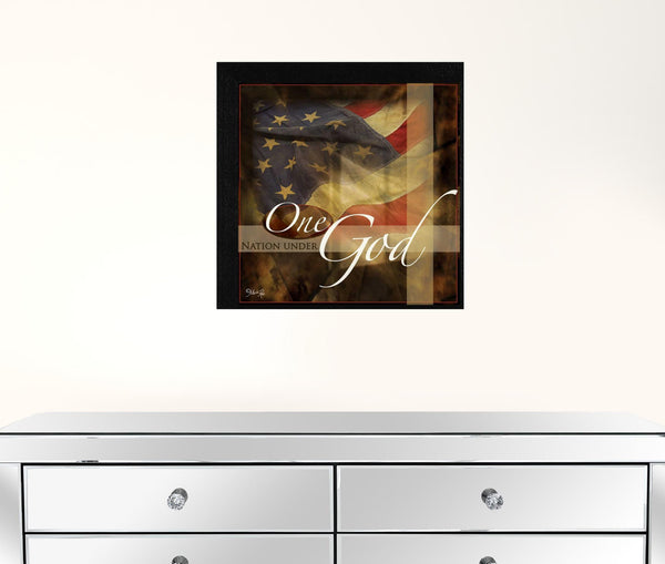 One Nation Under God Black Framed Print Wall Art