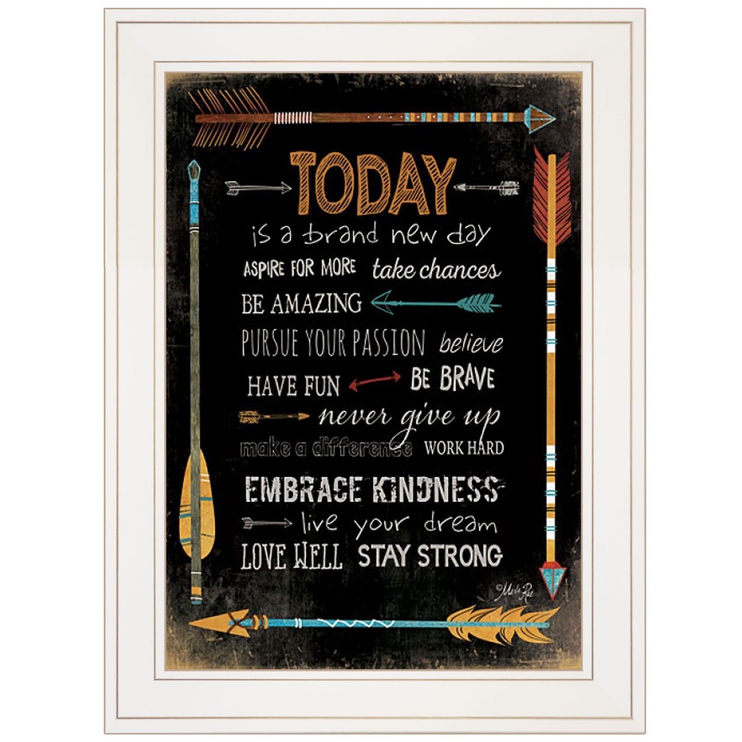 Today Is a Brand New Day 1 White Framed Print Wall Art