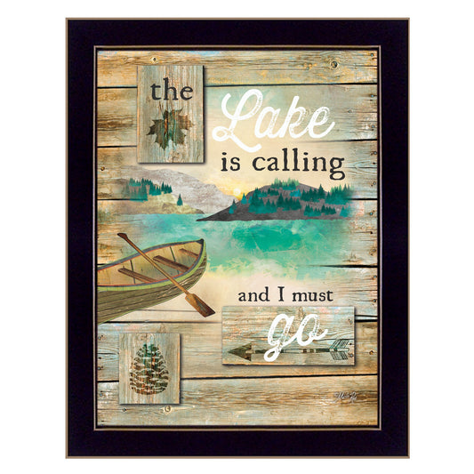 The Lake is Calling 3 Black Framed Print Wall Art