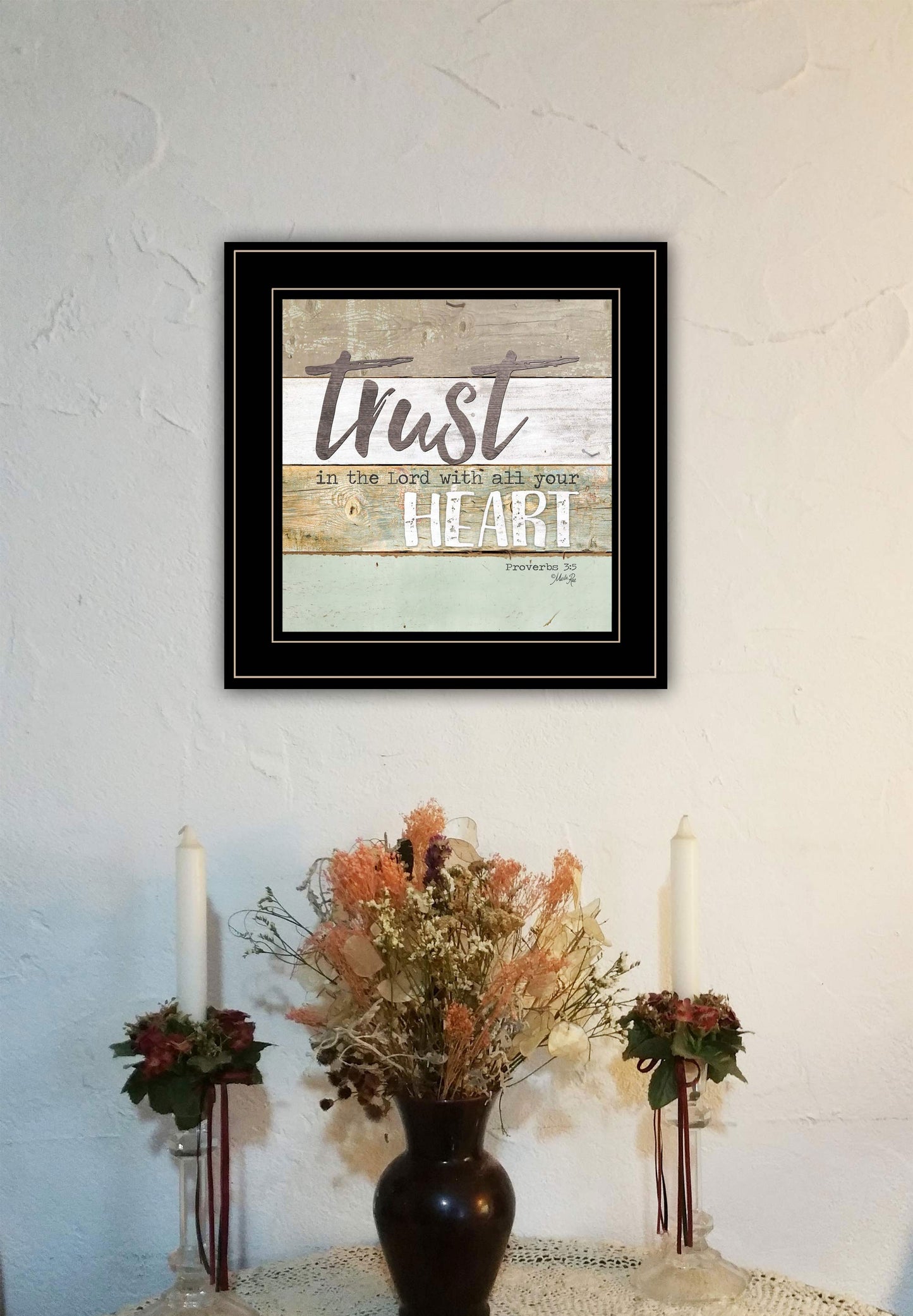 Trust in the Lord 2 Black Framed Print Wall Art