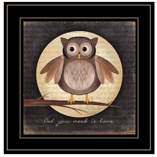 Owl You Need is Love 2 Black Framed Print Wall Art