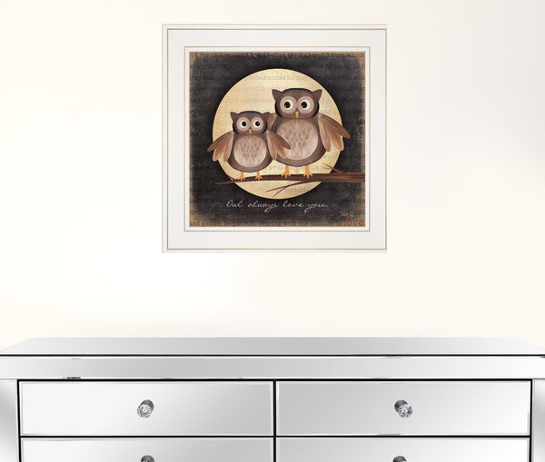 Owl Always Love and Need You 1 White Framed Print Wall Art