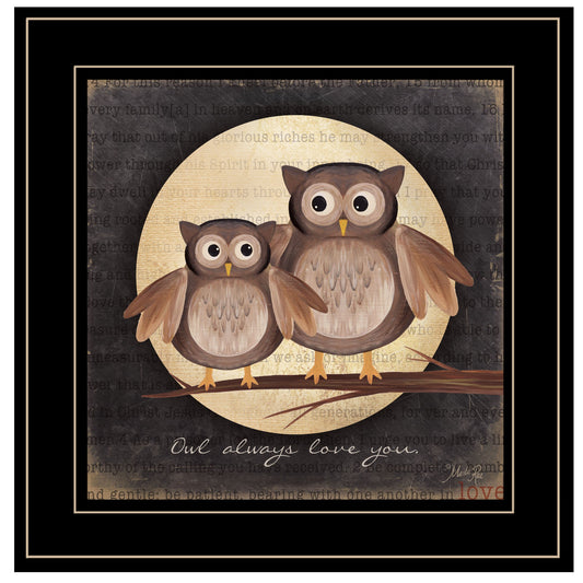 Owl Always Love and Need You 2 Black Framed Print Wall Art