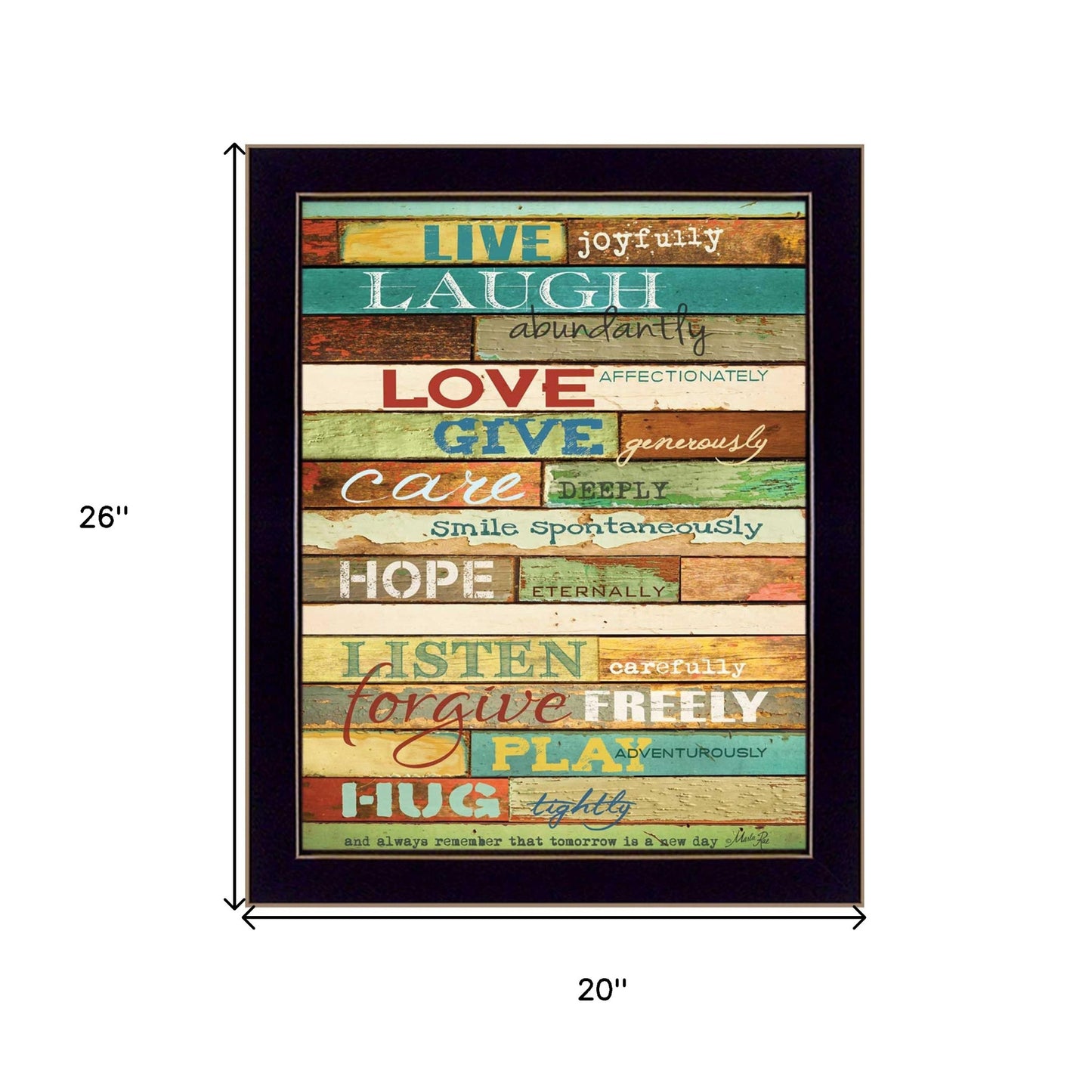 Live Joyfully 3 Black Framed Print Wall Art