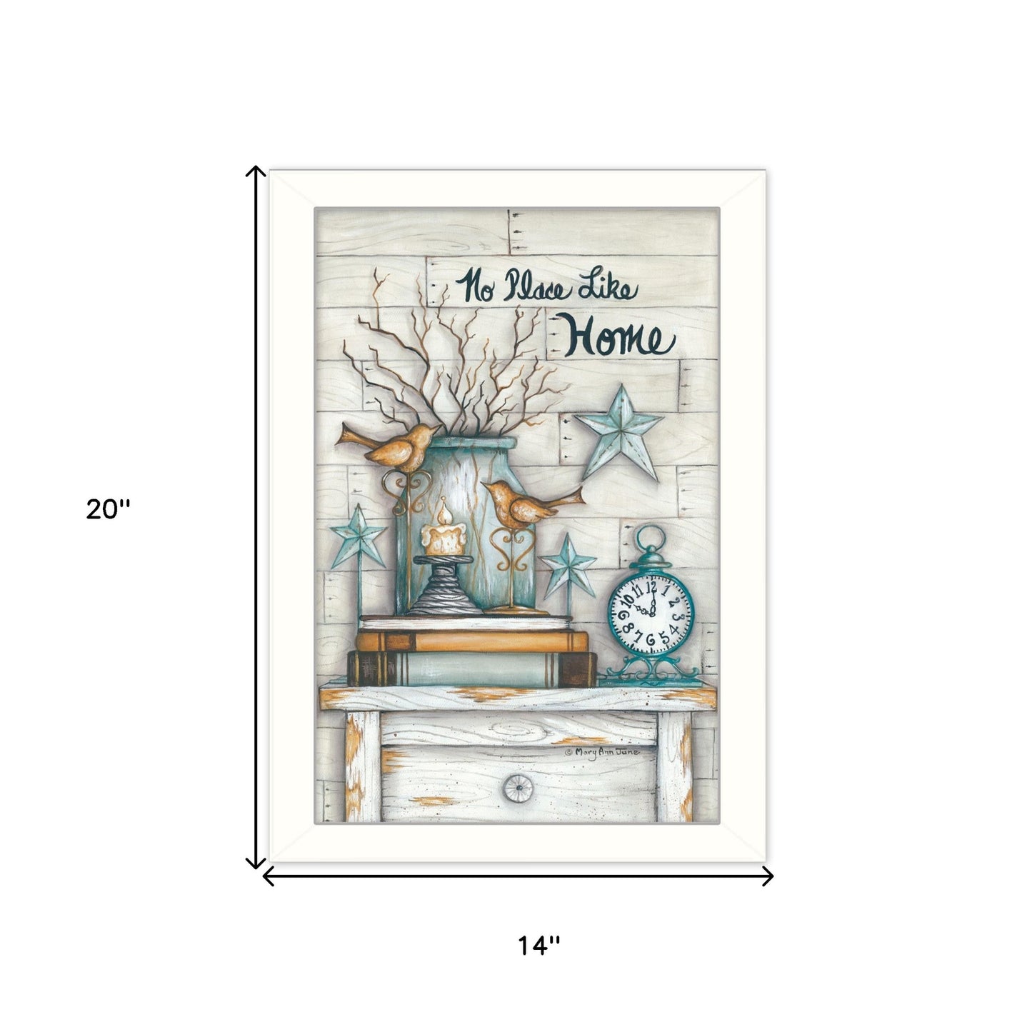 No Place Like Home 6 White Framed Print Wall Art