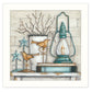 Lantern On Books 2 White Framed Print Wall Art