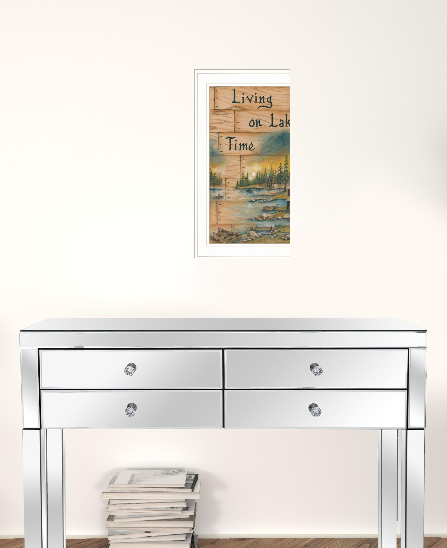 Living On The Lake 1 White Framed Print Wall Art