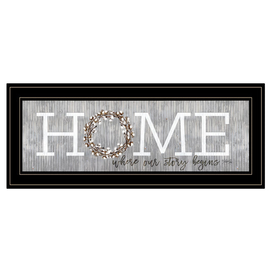 Home Where Our Story Begins Black Framed Print Wall Art