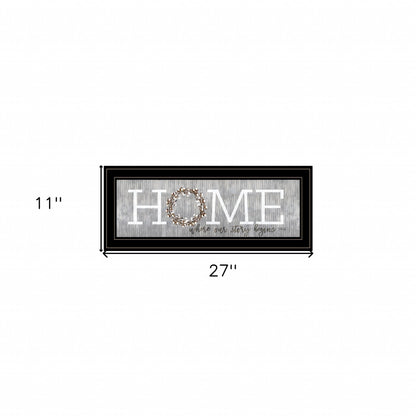 Home Where Our Story Begins Black Framed Print Wall Art