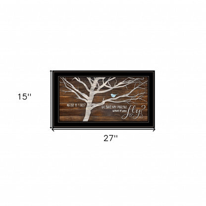 What If You Fly 2 Black Framed Print Wall Art
