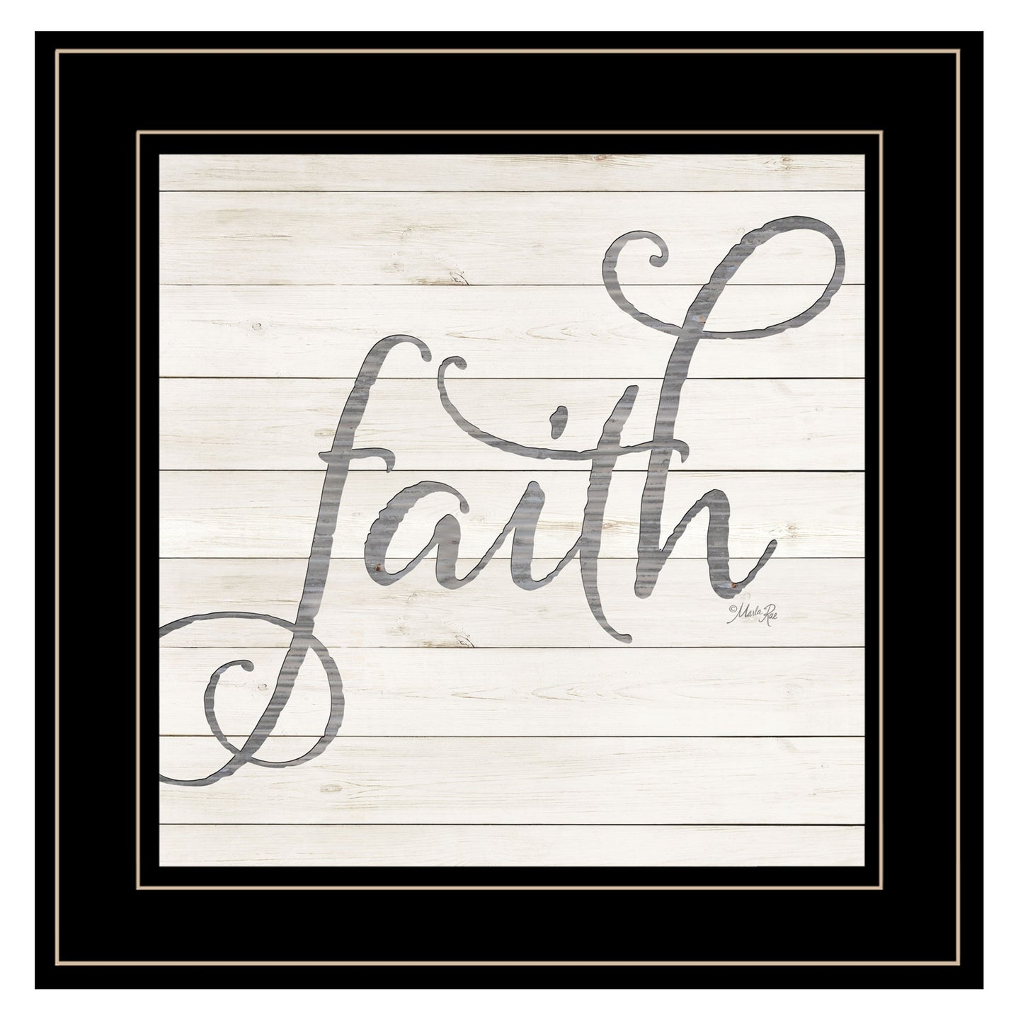 Simple Words Faith 2 Black Framed Print Wall Art