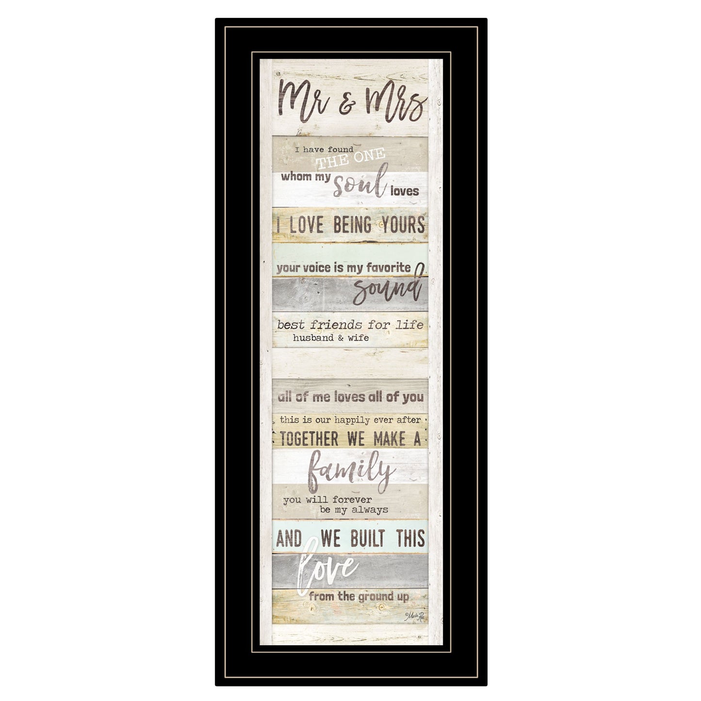 Mr and Mrs 1 Black Framed Print Wall Art